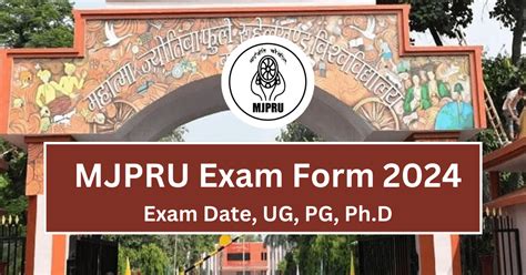 MJPRU Exam Form 2024 Last Date mjpruonline.in UG PG Form.